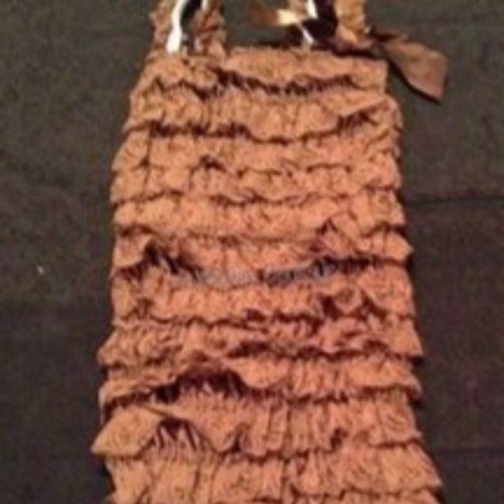 Brown Lace Romper   R923L  Large 2T-3T  NWT Boutique